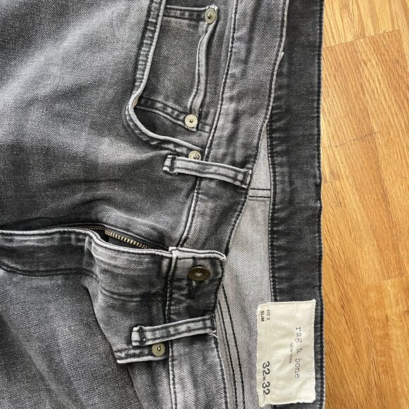 Rag & Bone Fit 2 Slim Jeans - Gray Wash - 32x32 - Picture 2 of 10